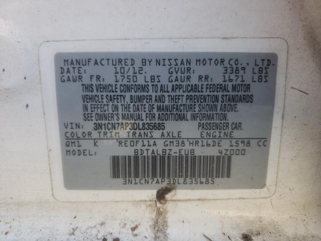 Photo 9 VIN: 3N1CN7AP3DL835685 - NISSAN VERSA S 