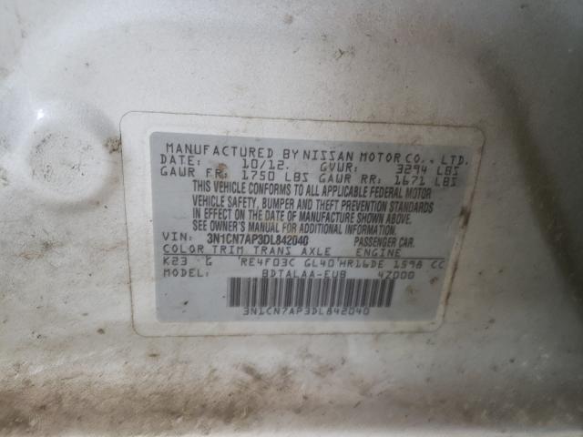 Photo 9 VIN: 3N1CN7AP3DL842040 - NISSAN VERSA S 