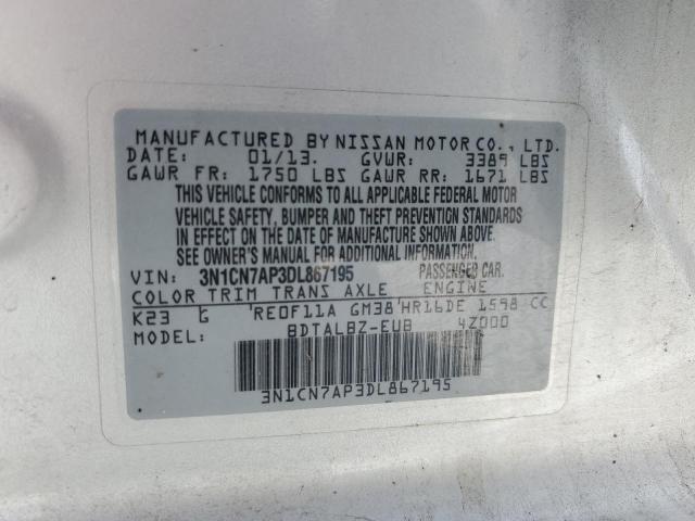 Photo 11 VIN: 3N1CN7AP3DL867195 - NISSAN VERSA S 