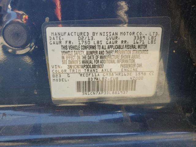 Photo 11 VIN: 3N1CN7AP3DL881937 - NISSAN VERSA 