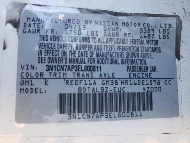 Photo 9 VIN: 3N1CN7AP3EL800811 - NISSAN VERSA 