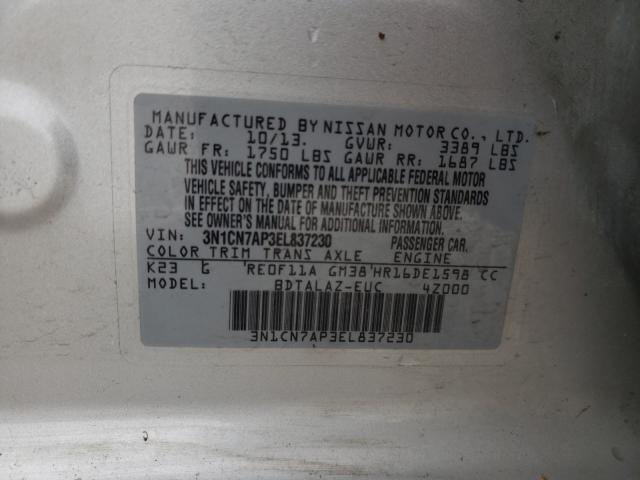 Photo 9 VIN: 3N1CN7AP3EL837230 - NISSAN VERSA 