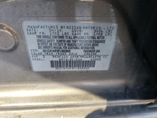 Photo 11 VIN: 3N1CN7AP3FL802852 - NISSAN VERSA S 