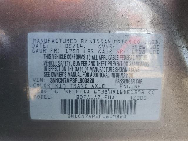 Photo 11 VIN: 3N1CN7AP3FL809820 - NISSAN VERSA 