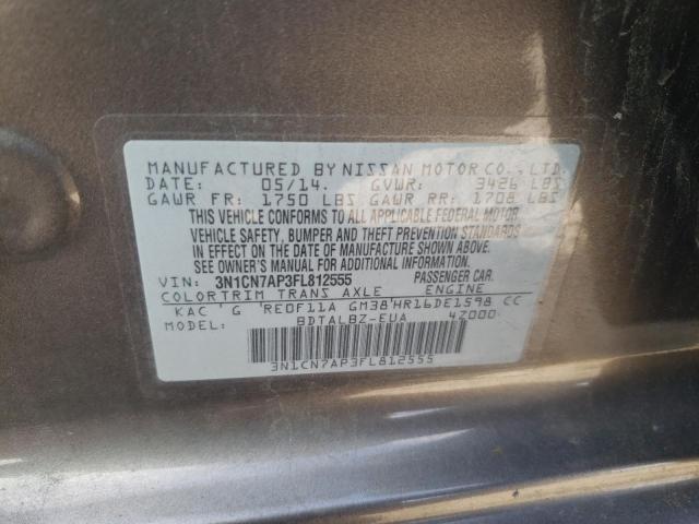 Photo 9 VIN: 3N1CN7AP3FL812555 - NISSAN VERSA S 