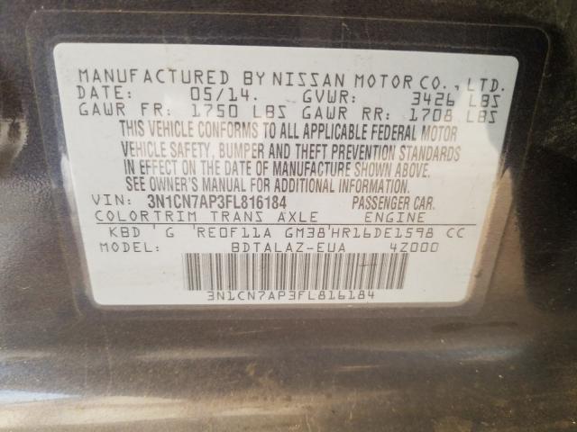 Photo 9 VIN: 3N1CN7AP3FL816184 - NISSAN VERSA S 