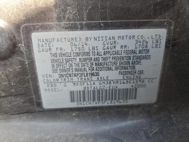 Photo 9 VIN: 3N1CN7AP3FL819635 - NISSAN VERSA S 