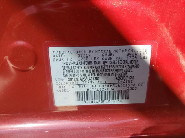 Photo 9 VIN: 3N1CN7AP3FL831350 - NISSAN VERSA S 