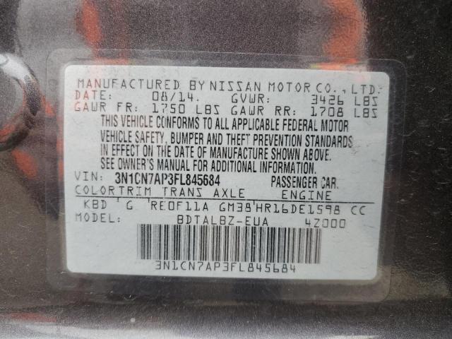 Photo 11 VIN: 3N1CN7AP3FL845684 - NISSAN VERSA 