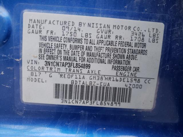 Photo 9 VIN: 3N1CN7AP3FL854899 - NISSAN VERSA S 