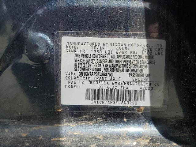 Photo 9 VIN: 3N1CN7AP3FL863750 - NISSAN VERSA S 