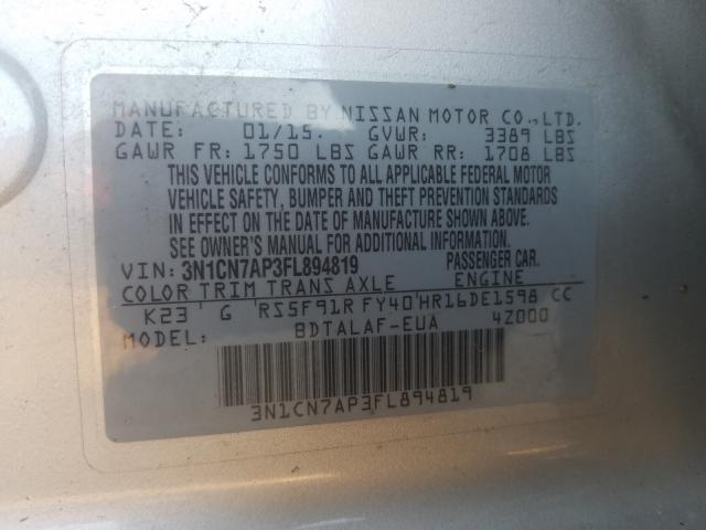 Photo 9 VIN: 3N1CN7AP3FL894819 - NISSAN VERSA S 