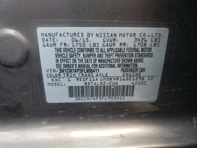 Photo 9 VIN: 3N1CN7AP3FL955411 - NISSAN VERSA S 