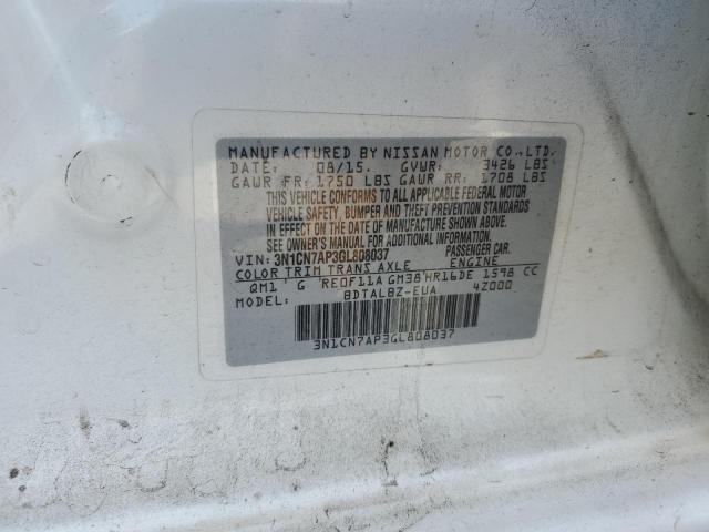 Photo 11 VIN: 3N1CN7AP3GL808037 - NISSAN VERSA S 