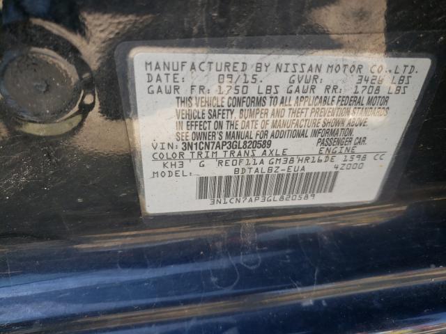 Photo 9 VIN: 3N1CN7AP3GL820589 - NISSAN VERSA S 