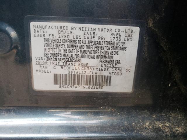 Photo 9 VIN: 3N1CN7AP3GL825680 - NISSAN VERSA 