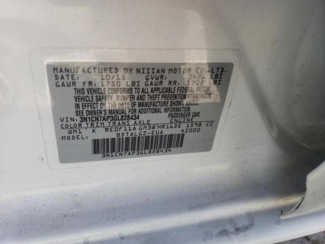 Photo 11 VIN: 3N1CN7AP3GL828434 - NISSAN VERSA S 