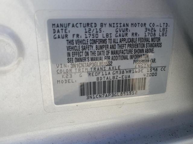 Photo 12 VIN: 3N1CN7AP3GL851552 - NISSAN VERSA 