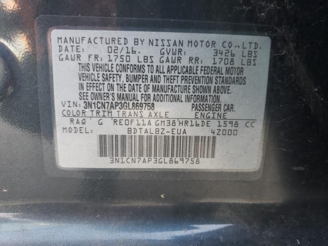 Photo 9 VIN: 3N1CN7AP3GL869758 - NISSAN VERSA S 