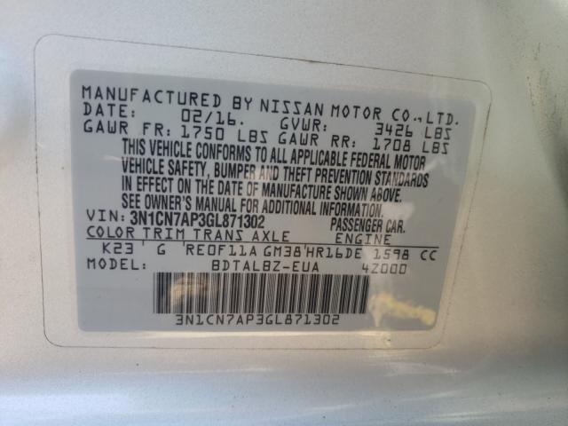 Photo 9 VIN: 3N1CN7AP3GL871302 - NISSAN VERSA S 