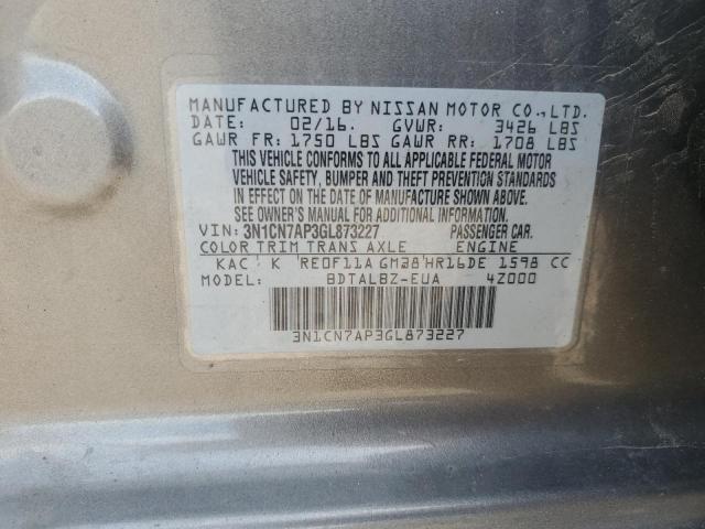 Photo 11 VIN: 3N1CN7AP3GL873227 - NISSAN VERSA 