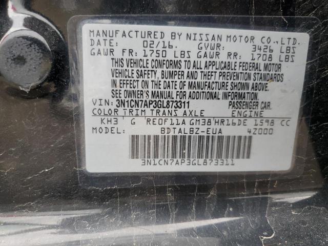 Photo 11 VIN: 3N1CN7AP3GL873311 - NISSAN VERSA 