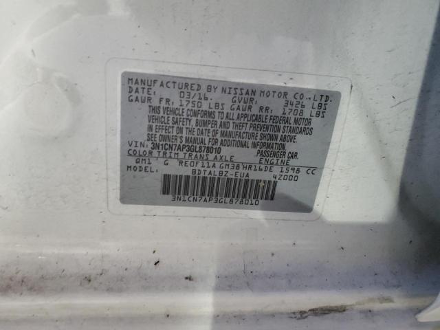 Photo 11 VIN: 3N1CN7AP3GL878010 - NISSAN VERSA S 