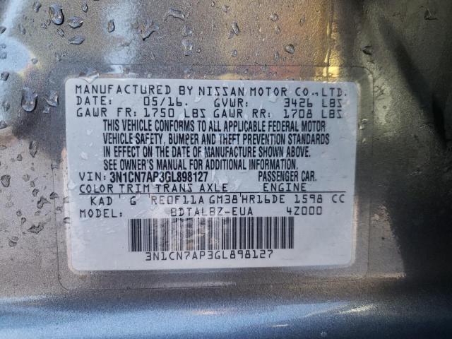 Photo 9 VIN: 3N1CN7AP3GL898127 - NISSAN VERSA S 