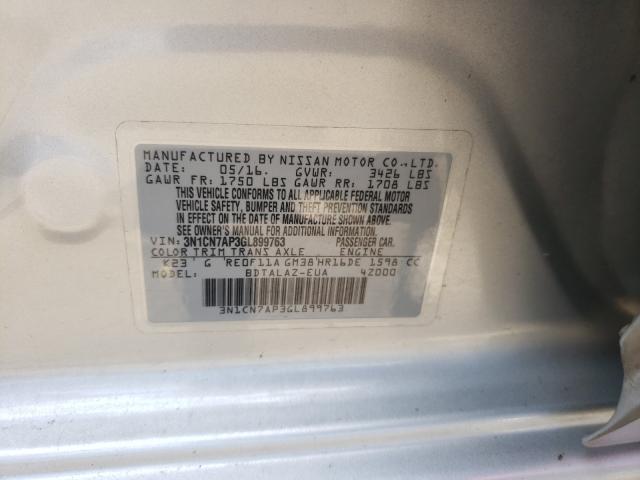 Photo 9 VIN: 3N1CN7AP3GL899763 - NISSAN VERSA S 