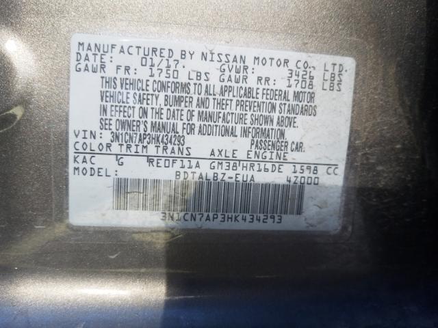 Photo 9 VIN: 3N1CN7AP3HK434293 - NISSAN VERSA S 