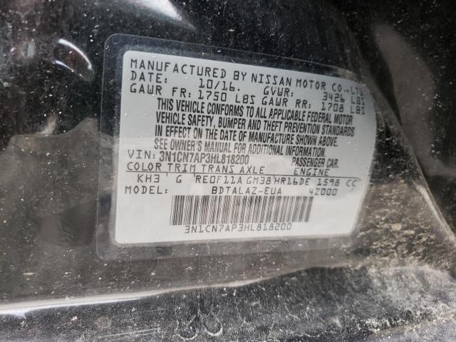 Photo 9 VIN: 3N1CN7AP3HL818200 - NISSAN VERSA S 