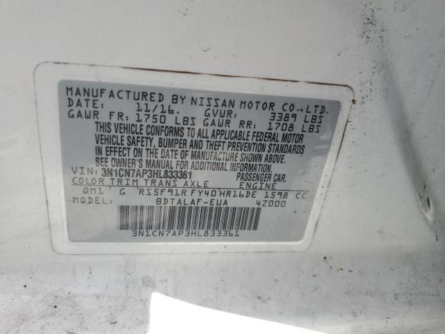 Photo 11 VIN: 3N1CN7AP3HL833361 - NISSAN VERSA S 