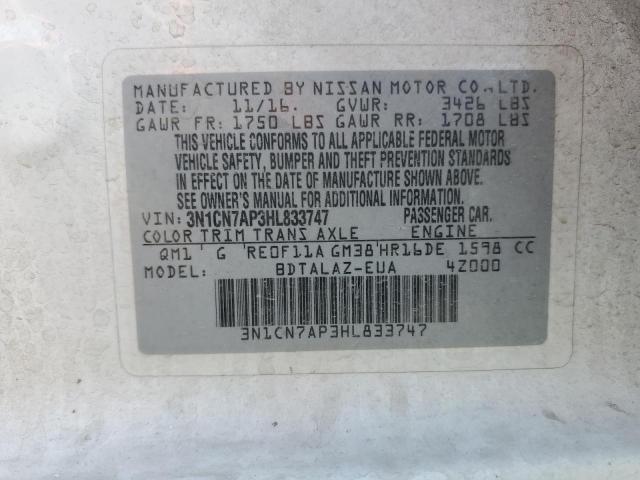 Photo 11 VIN: 3N1CN7AP3HL833747 - NISSAN VERSA 