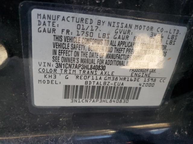 Photo 12 VIN: 3N1CN7AP3HL840830 - NISSAN VERSA 