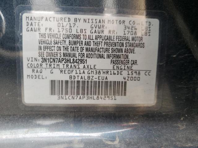 Photo 11 VIN: 3N1CN7AP3HL842951 - NISSAN VERSA 