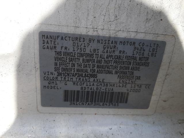 Photo 9 VIN: 3N1CN7AP3HL843985 - NISSAN VERSA S 