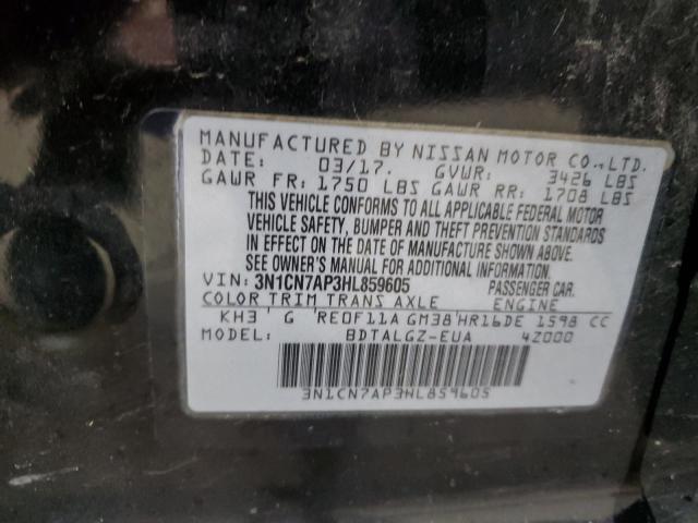 Photo 11 VIN: 3N1CN7AP3HL859605 - NISSAN VERSA S 