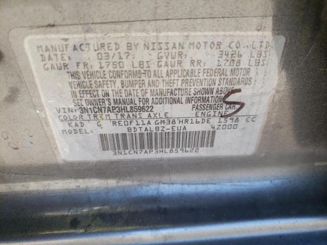 Photo 9 VIN: 3N1CN7AP3HL859622 - NISSAN VERSA S 