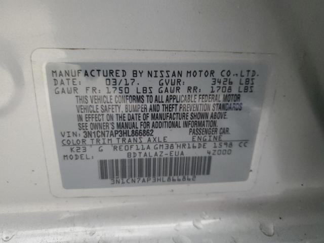 Photo 11 VIN: 3N1CN7AP3HL866862 - NISSAN VERSA S 