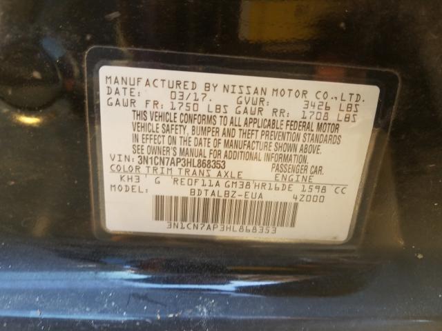 Photo 9 VIN: 3N1CN7AP3HL868353 - NISSAN VERSA S 