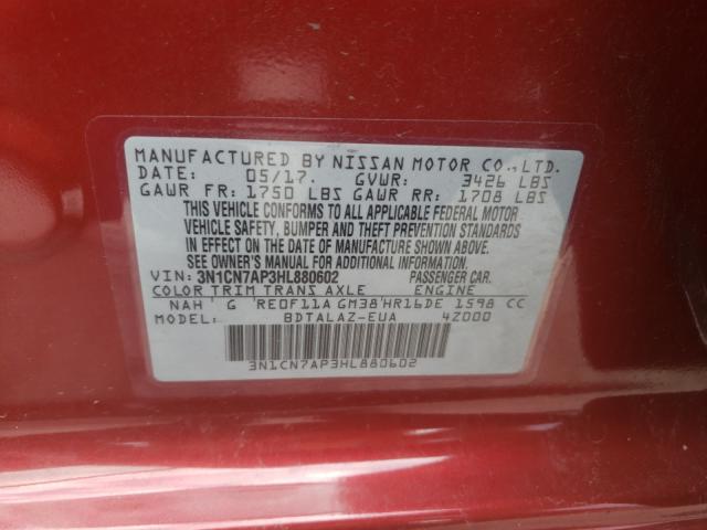 Photo 9 VIN: 3N1CN7AP3HL880602 - NISSAN VERSA S 