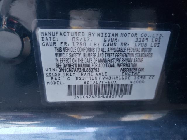 Photo 9 VIN: 3N1CN7AP3HL880793 - NISSAN VERSA S 