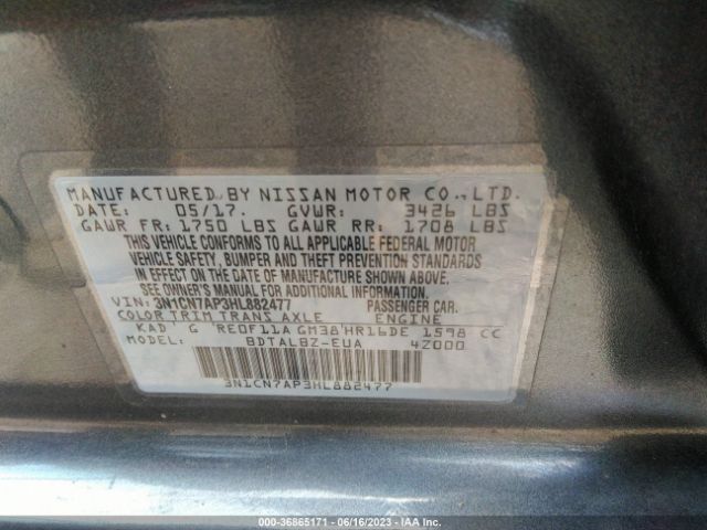 Photo 8 VIN: 3N1CN7AP3HL882477 - NISSAN VERSA 