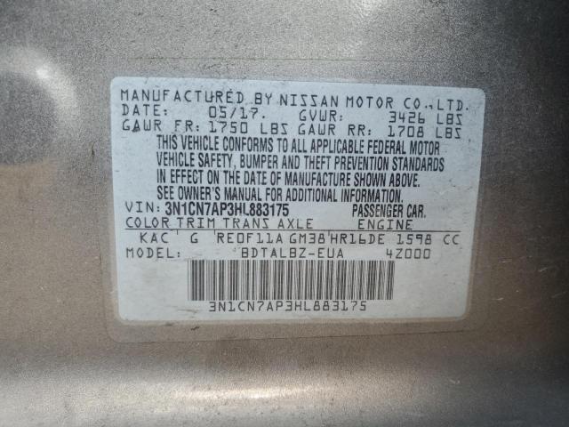 Photo 12 VIN: 3N1CN7AP3HL883175 - NISSAN VERSA S 