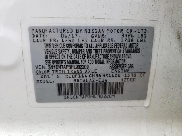 Photo 12 VIN: 3N1CN7AP3HL902209 - NISSAN VERSA S 