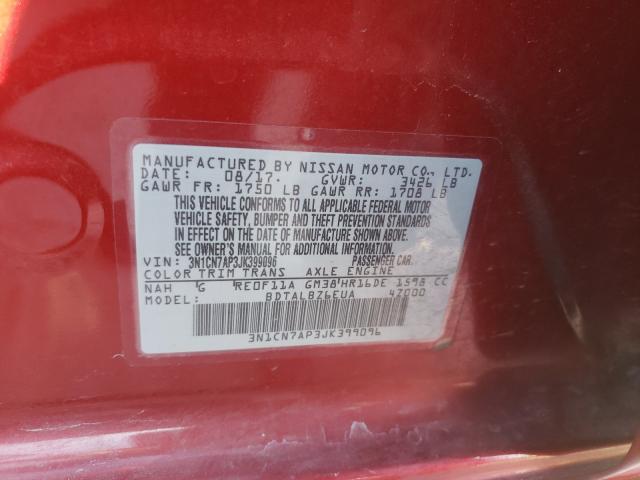 Photo 9 VIN: 3N1CN7AP3JK399096 - NISSAN VERSA S 