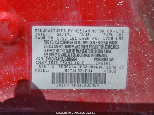 Photo 8 VIN: 3N1CN7AP3JL800964 - NISSAN VERSA 