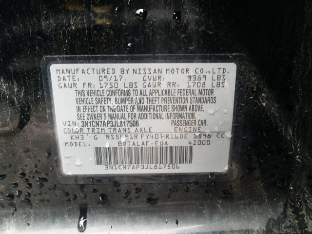 Photo 9 VIN: 3N1CN7AP3JL817506 - NISSAN VERSA S 