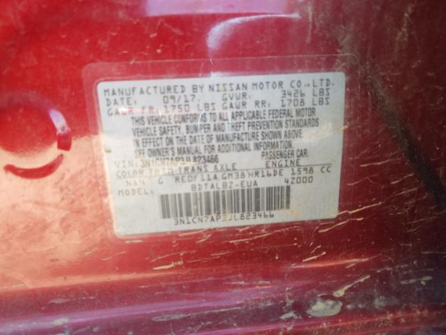 Photo 9 VIN: 3N1CN7AP3JL823466 - NISSAN VERSA S 