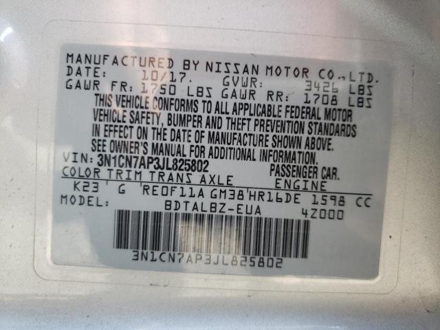 Photo 9 VIN: 3N1CN7AP3JL825802 - NISSAN VERSA S 